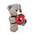 Urso de Pelúcia Tuti Grafite com Coração Amor Bordado Fizzy Toys Macio e Ideal para Presentear com Estilo - Imagem 2
