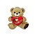 Urso de Pelúcia Cappuccino Minduim com Coração Amor Bordado – Macio e Charmoso Fizzy Toys - Imagem 1