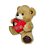 Urso de Pelúcia Cappuccino Minduim com Coração Amor Bordado – Macio e Charmoso Fizzy Toys - Imagem 3