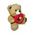 Urso de Pelúcia Cappuccino Minduim com Coração Amor Bordado – Macio e Charmoso Fizzy Toys - Imagem 2