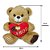 Urso de Pelúcia Cappuccino Minduim com Coração Amor Bordado – Macio e Charmoso Fizzy Toys - Imagem 4