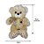 Urso de Pelúcia Ninoca Cappuccino com Lacinho e Coração Bordado Fizzy Toys Macio e Cheio de Carinho - Imagem 4