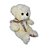 Urso de Pelúcia Melinha Creme com Lacinho e Coração Bordado Fizzy Toys Macio e Ideal para Presentear - Imagem 2