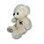 Urso de Pelúcia Melinha Creme com Lacinho e Coração Bordado Fizzy Toys Macio e Ideal para Presentear - Imagem 3