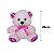 Urso de Pelúcia Rosa Rosie com Lacinho Elegante Fizzy Toys Macio e Fofo para Presentear com Amor - Imagem 4