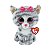 Pelúcia Ty Beanie Boo’s Gata Kiki com Lacinho Rosa e Enchimento de Fibra Siliconada - Imagem 1