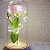 Rosa na Cúpula de Vidro com LED Rosa Claro Base de Madeira Charmosa e Romântica - Imagem 3