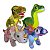 Kit com 4 Dinossauro de Pelúcia Fizzy Toys Macios e Coloridos para Presente Infantil e Decoração Divertida - Imagem 1