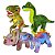 Kit com 4 Dinossauro de Pelúcia Fizzy Toys Macios e Coloridos para Presente Infantil e Decoração Divertida - Imagem 2