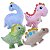 Kit com 4 Dinossauros de Pelúcia Almofada Fizzy Toys Super Macios e Coloridos para Presentear e Decorar - Imagem 1