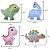 Kit com 4 Dinossauros de Pelúcia Almofada Fizzy Toys Super Macios e Coloridos para Presentear e Decorar - Imagem 5