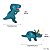 Kit 2 Dinossauros de Pelúcia Fofy Toys Tiranossauro e Tricerátops Verde Escuro - Imagem 4