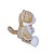 Gato de Pelúcia Marrom Arlo Sentado com Lacinho Rosa Xadrez Fizzy Toys Fofo para Presentear - Imagem 4