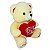 Urso de Pelúcia Creme 45cm com Coração Vermelho – Diga Eu Te Amo com Estilo Melito - Imagem 2