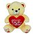 Urso de Pelúcia Creme 45cm com Coração Vermelho – Diga Eu Te Amo com Estilo Melito - Imagem 1