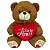 Urso de Pelúcia Creme 45cm com Coração Vermelho – Diga Eu Te Amo com Estilo Chocolito - Imagem 1