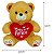 Urso de Pelúcia Creme 45cm com Coração Vermelho – Diga Eu Te Amo com Estilo Kindy - Imagem 7