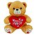 Urso de Pelúcia Creme 45cm com Coração Vermelho – Diga Eu Te Amo com Estilo Kindy - Imagem 6