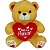 Urso de Pelúcia Creme 45cm com Coração Vermelho – Diga Eu Te Amo com Estilo Kindy - Imagem 1