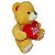 Urso de Pelúcia Creme 45cm com Coração Vermelho – Diga Eu Te Amo com Estilo Kindy - Imagem 2