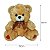 Pelúcia Charmosa com Detalhes Românticos – Urso Cappuccino com Laço Xadrez 33cm - Imagem 5