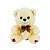 Pelúcia Charmosa com Detalhes Românticos – Urso Cappuccino com Laço Xadrez 33cm - Imagem 1