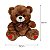 Pelúcia Charmosa com Detalhes Românticos – Urso Cappuccino com Laço Xadrez 33cm - Imagem 5