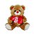 Presente Encantador: Urso de Pelúcia com Corações e Frase Amo Você – 33cm de Puro Carinho - Imagem 1