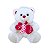 Urso de Pelúcia com Frase Amo Você – 33cm, 3 Corações, Macio e Perfeito para Presentear - Imagem 1