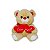Urso de Pelúcia Macio 25cm com Bordado Com Amor – Ideal para Dia das Mães, Aniversário ou Surpresa Especial - Imagem 1