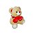 Urso de Pelúcia Macio 25cm com Bordado Com Amor – Ideal para Dia das Mães, Aniversário ou Surpresa Especial - Imagem 2