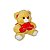 Presente de Pelúcia Com Amor – Urso com Dois Corações Bordados para Momentos Especiais - Imagem 2