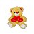 Presente de Pelúcia Com Amor – Urso com Dois Corações Bordados para Momentos Especiais - Imagem 1