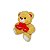 Presente de Pelúcia Com Amor – Urso com Dois Corações Bordados para Momentos Especiais - Imagem 3