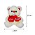 Urso de Pelúcia Com Amor 25cm com Dois Corações Vermelhos – Presente para Namorados e Datas Especiais - Imagem 5