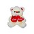 Urso de Pelúcia Com Amor 25cm com Dois Corações Vermelhos – Presente para Namorados e Datas Especiais - Imagem 1