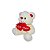 Urso de Pelúcia Com Amor 25cm com Dois Corações Vermelhos – Presente para Namorados e Datas Especiais - Imagem 3