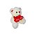 Urso de Pelúcia Com Amor 25cm com Dois Corações Vermelhos – Presente para Namorados e Datas Especiais - Imagem 2
