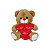 Urso de Pelúcia com 4 Corações e Frases de Amor – Macio e Fofo para Presente – 25cm - Imagem 1