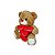 Urso de Pelúcia com 4 Corações e Frases de Amor – Macio e Fofo para Presente – 25cm - Imagem 3