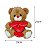 Urso de Pelúcia com 4 Corações e Frases de Amor – Macio e Fofo para Presente – 25cm - Imagem 5