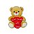 Urso de Pelúcia com 4 Corações e Frases de Amor – Macio e Fofo para Presente – 25cm - Imagem 1