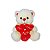 Urso de Pelúcia com 4 Corações e Frases de Amor – Macio e Fofo para Presente – 25cm - Imagem 1