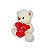 Urso de Pelúcia com 4 Corações e Frases de Amor – Macio e Fofo para Presente – 25cm - Imagem 3
