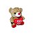 Urso com Coração Bordado Amor – Pelúcia Pequena 16cm para Presentear com Carinho - Imagem 2