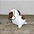 Chaveiro de Pelúcia Plush Cachorrinho Branco com Orelhas Marrons – Macio e Fofo para Mochila - Imagem 5