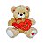 Urso Amor Cappuccino com 2 Corações para Presente Especial de Namorados - Imagem 1