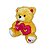 Urso de Pelúcia Caramelo com Corações Amor 32cm Pelúcia Fofa Dia dos Namorados - Imagem 3