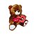 Urso de Pelúcia Chocolate com Corações Amor 32cm Macio e Romântico Dia dos Namorados - Imagem 2
