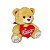 Urso de Pelúcia Caramelo com Coração Vermelho Amor 32cm Presente Dia dos Namorados - Imagem 2